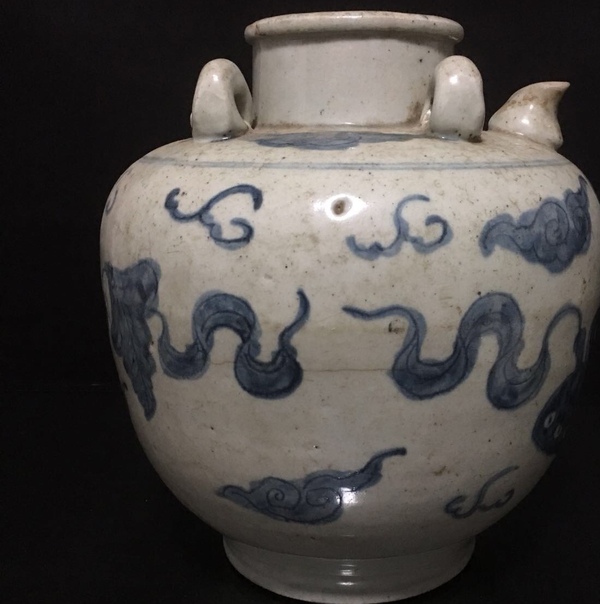 古玩陶瓷明晚期:青花四系壺拍賣，當(dāng)前價格18000元