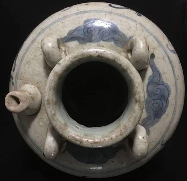 古玩陶瓷明晚期:青花四系壺拍賣，當(dāng)前價格18000元