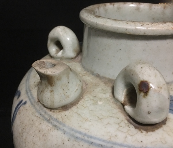 古玩陶瓷明晚期:青花四系壺拍賣，當(dāng)前價格18000元