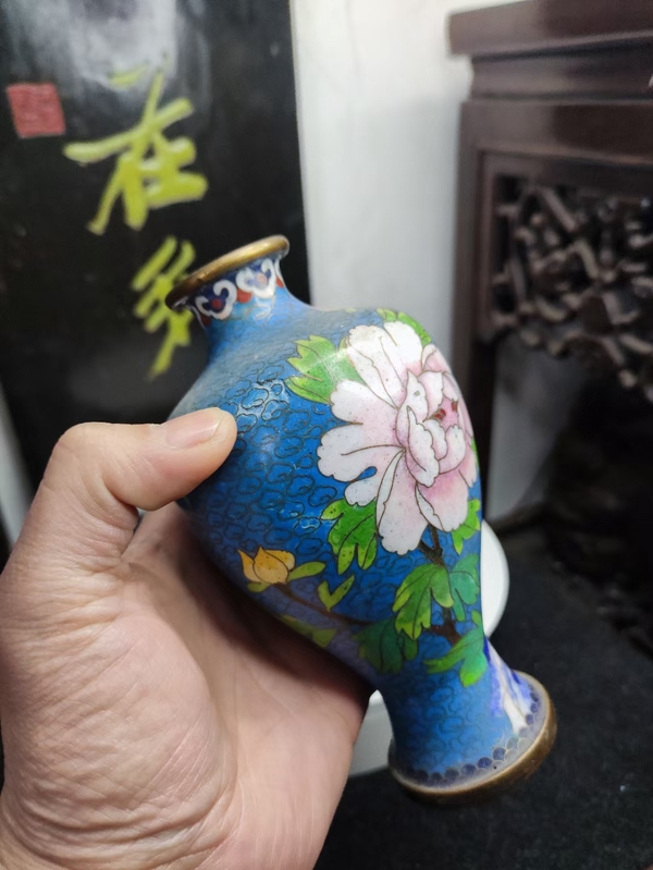 古玩雜項景泰藍銅瓶拍賣，當(dāng)前價格368元