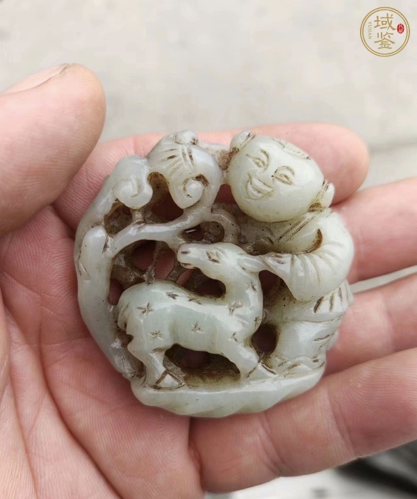 古玩玉器和田青白玉福禄挂件真品鉴赏图