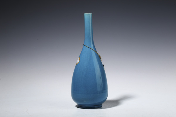 古玩陶瓷民国·孔雀蓝釉锥把瓶拍卖，当前价格4416元