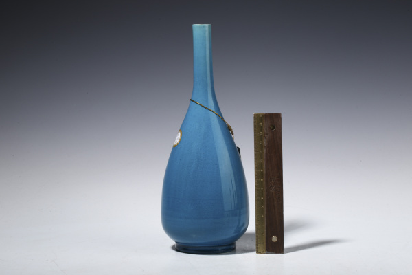 古玩陶瓷民国·孔雀蓝釉锥把瓶拍卖，当前价格4416元