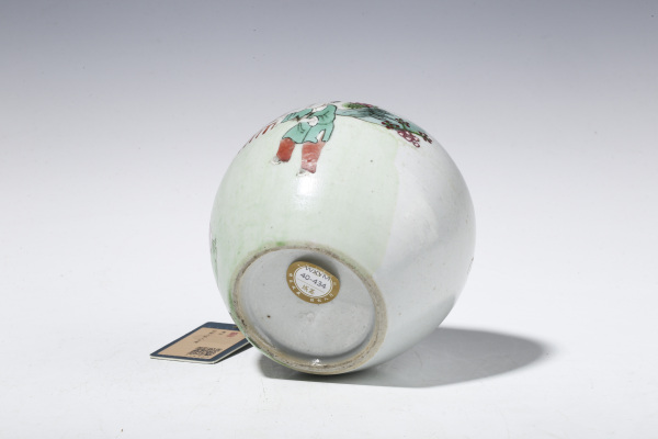 古玩陶瓷清中·粉彩仕女教子图小罐拍卖，当前价格4732元
