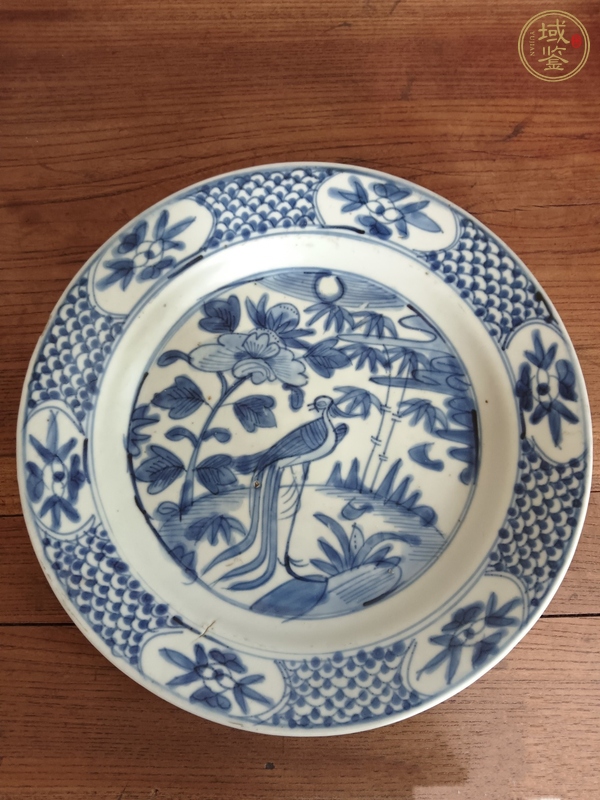 古玩陶瓷明晚·青花鳳凰牡丹紋盤真品鑒賞圖