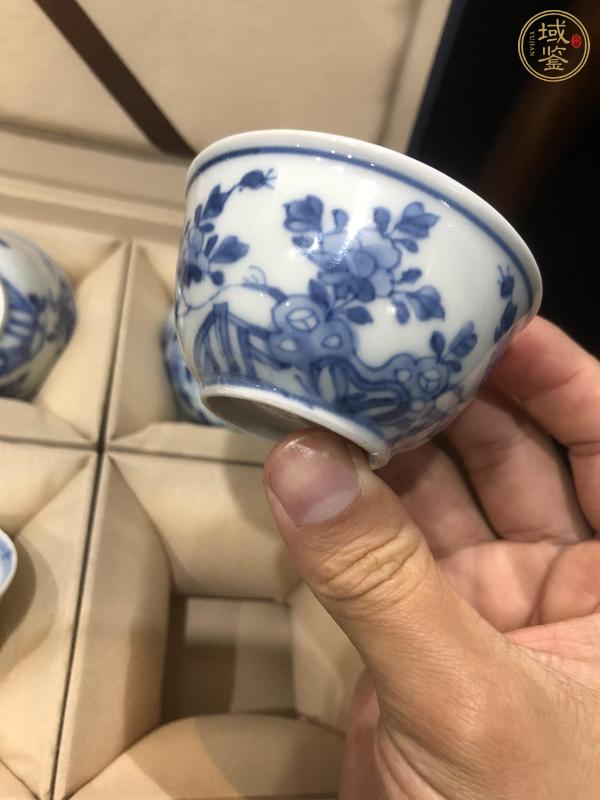 古玩陶瓷青花洞石欄桿主人杯套裝真品鑒賞圖