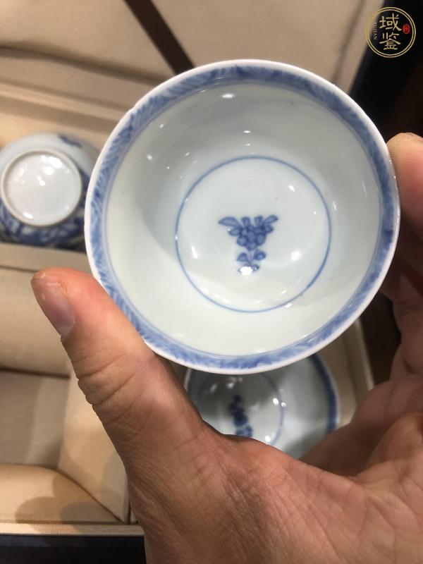 古玩陶瓷青花洞石欄桿主人杯套裝真品鑒賞圖