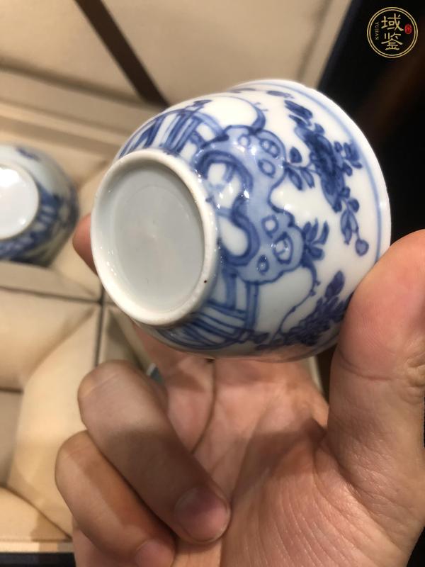 古玩陶瓷青花洞石欄桿主人杯套裝真品鑒賞圖