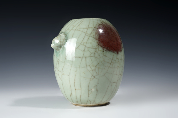 古玩陶瓷青釉釉里紅獸耳罐拍賣(mài)，當(dāng)前價(jià)格15000元