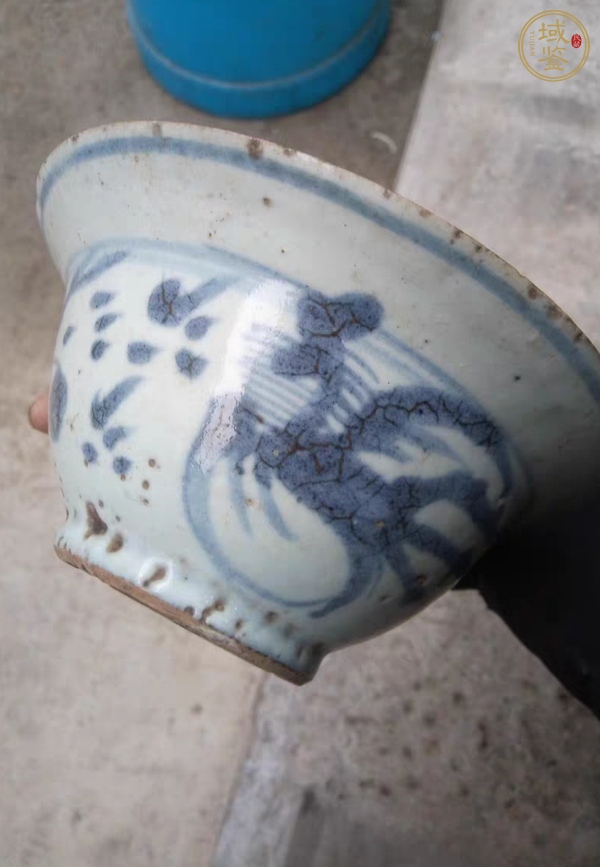 古玩陶瓷龙凤纹青花碗真品鉴赏图