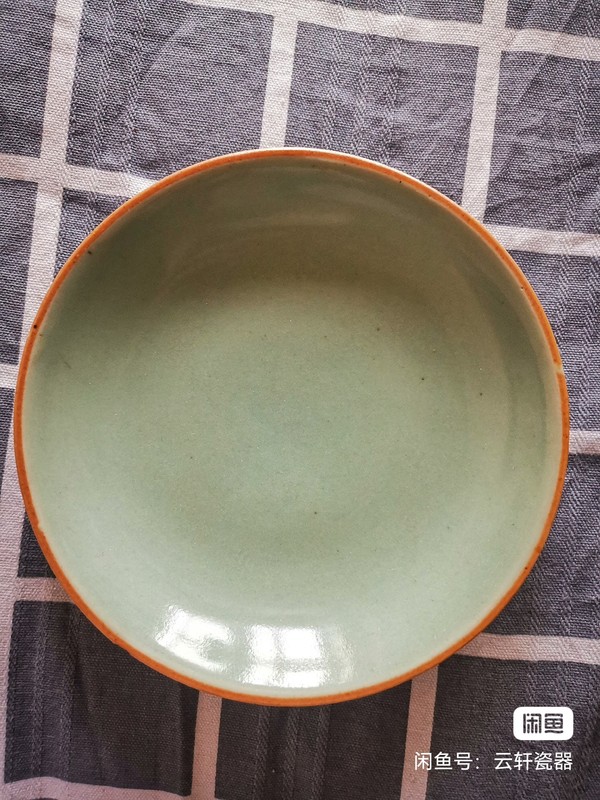 古玩陶瓷嘉慶豆青釉盤拍賣,當前價格2370元