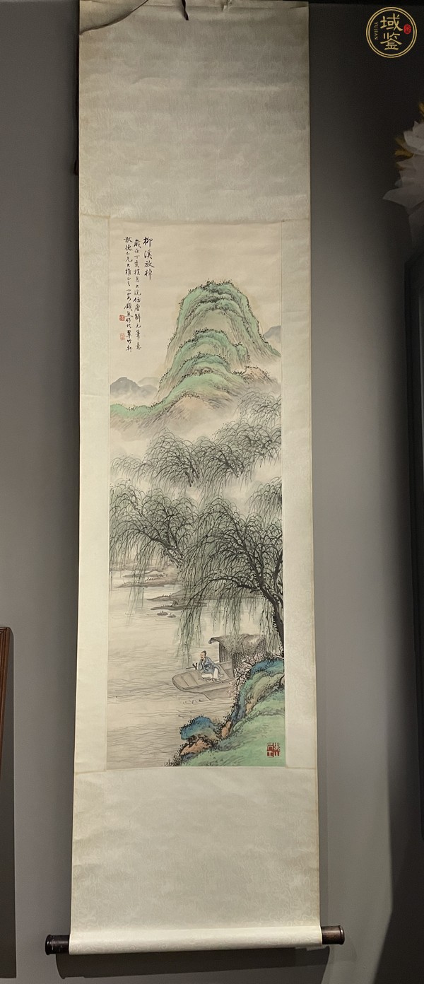 古玩字畫柳溪放棹真品鑒賞圖