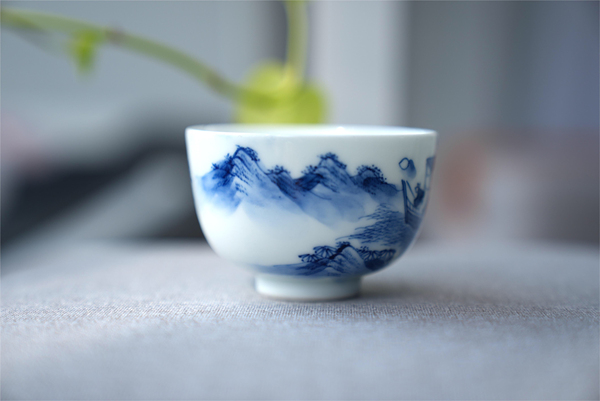 古玩陶瓷晚清 青花赤壁賦詩文杯拍賣,當前價格800元