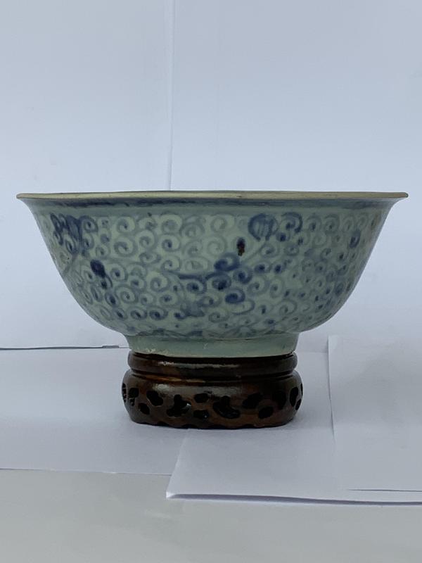 古玩陶瓷明空白期青花滿池嬌撇口碗拍賣,當前價格6789元
