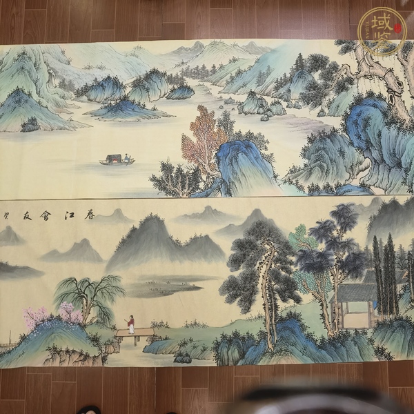 古玩字畫泛舟賞景真品鑒賞圖