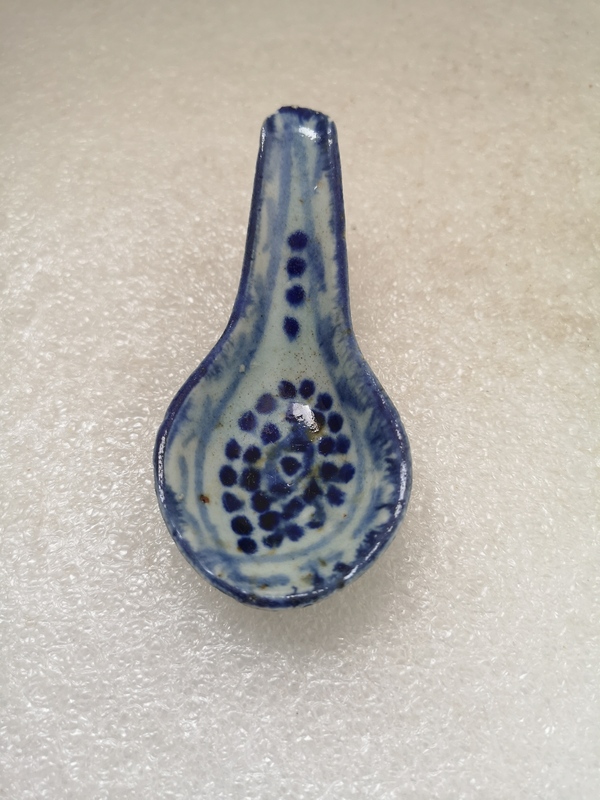 古玩陶瓷清中期青花湯勺拍賣,當(dāng)前價格260元