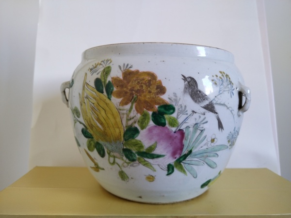 古玩轉賣花鳥紋四系粥罐拍賣，當前價格1100元