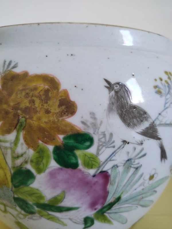 古玩陶瓷花鳥紋四系粥罐拍賣，當前價格58元