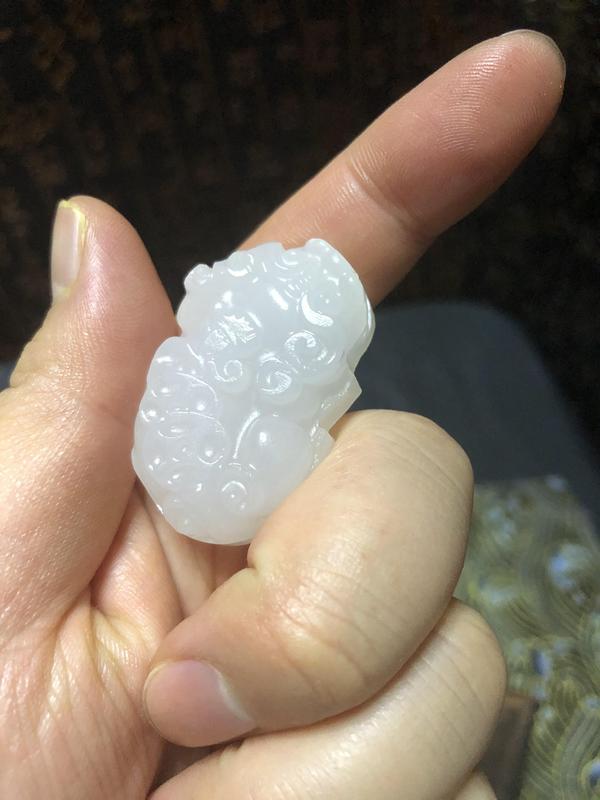 古玩玉器白玉雕貔貅掛件拍賣,當前價格59元