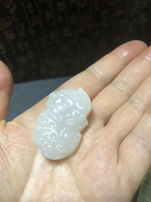 古玩玉器白玉雕貔貅掛件拍賣,當前價格59元