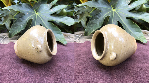 古玩陶瓷越窯青釉雙系罐拍賣,當前價格1500元