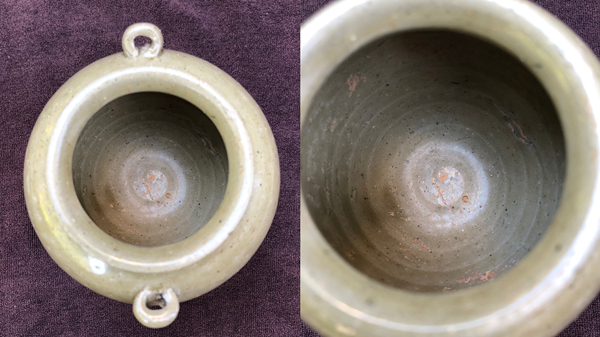 古玩陶瓷越窯青釉雙系罐拍賣,當前價格1500元