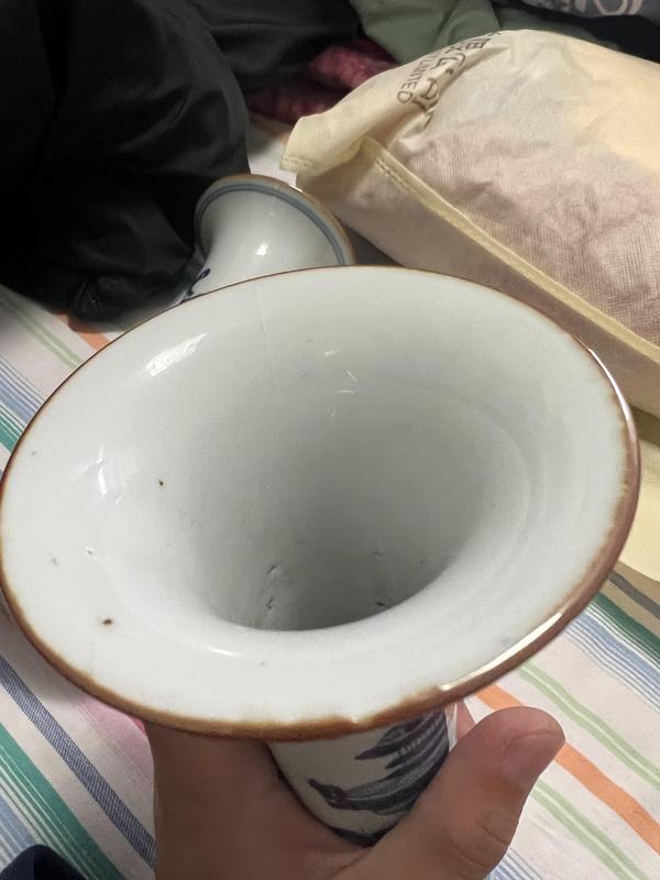 古玩陶瓷青花博古八寶紋花觚拍賣，當前價格2000元