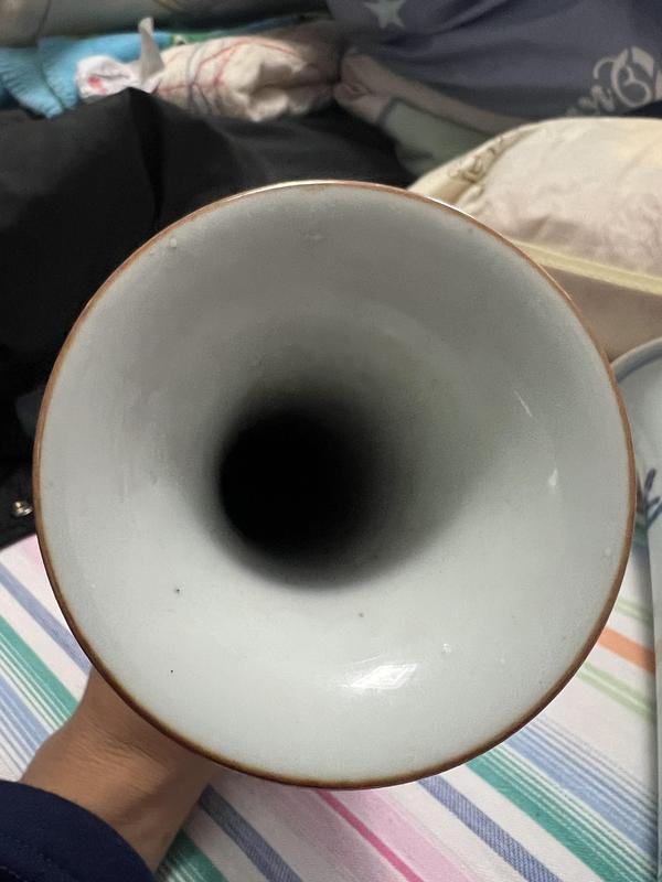古玩陶瓷青花博古八寶紋花觚拍賣，當前價格2000元