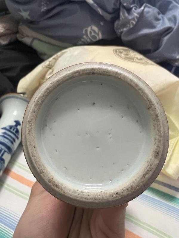 古玩陶瓷青花博古八寶紋花觚拍賣，當前價格2000元