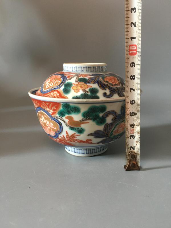 古玩陶瓷【有贈品】晚清民國青花五彩描金蓋碗拍賣,當前價格880元