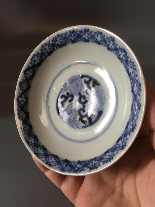 古玩陶瓷【有贈品】晚清民國青花五彩描金蓋碗拍賣,當前價格880元