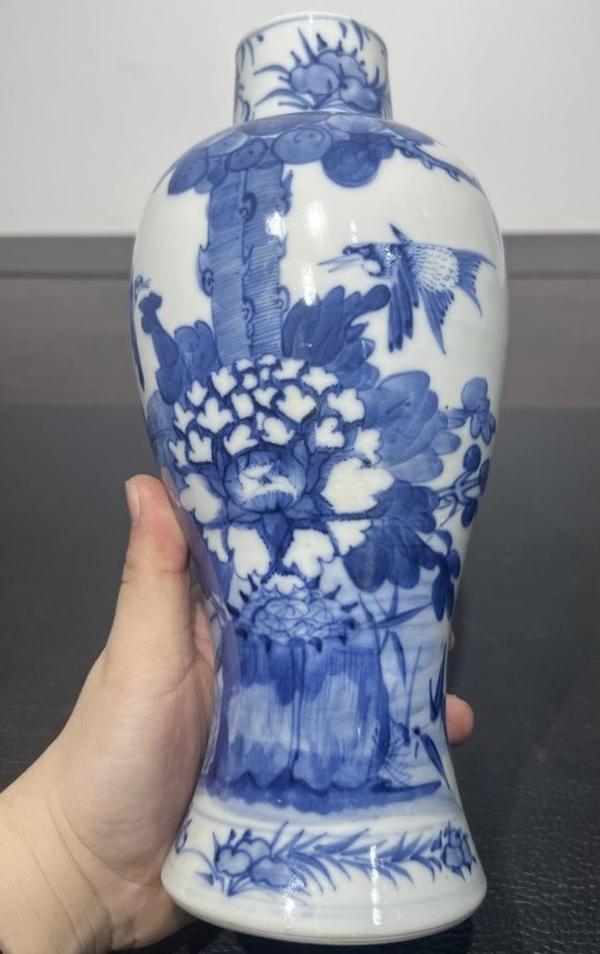 古玩陶瓷晚清青花富貴白頭瓶拍賣,當前價格4999元