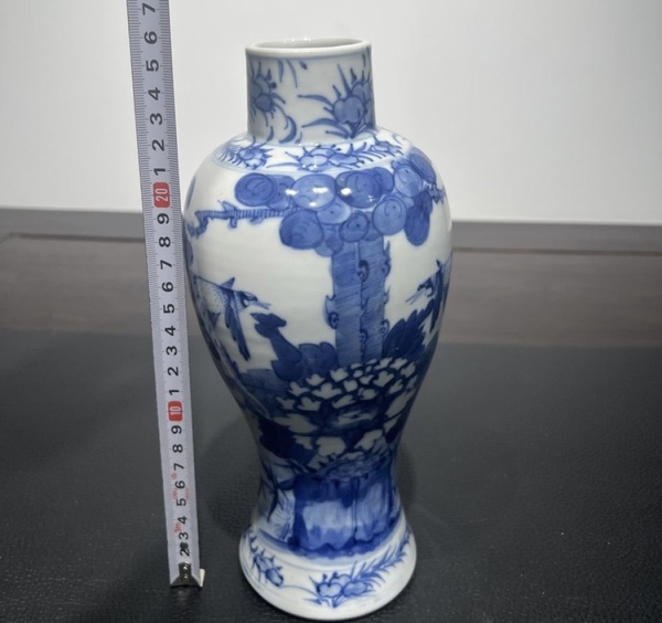 古玩陶瓷晚清青花富貴白頭瓶拍賣,當前價格4999元