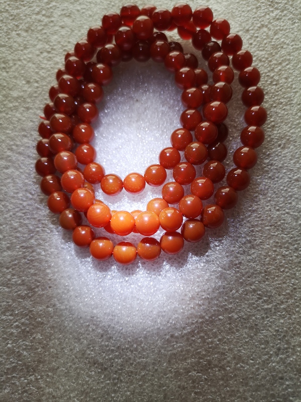 古玩玉器紅瑪瑙珠手串拍賣,當前價格678元