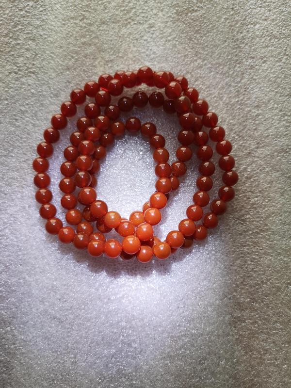 古玩玉器紅瑪瑙珠手串拍賣,當前價格678元