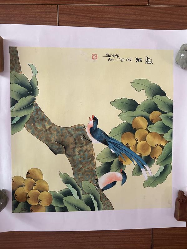 古玩字畫李紫妍《工筆花鳥》拍賣，當前價格598元