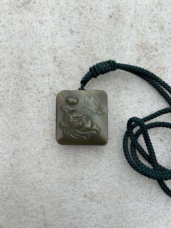 古玩玉器蝶戀花 和田玉牌子拍賣,當前價格168元