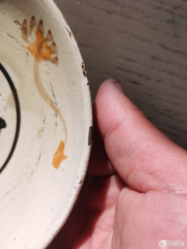 古玩陶瓷【平臺實物保真】磁州窯白地褐彩壽字紋盤拍賣,當前價格880元