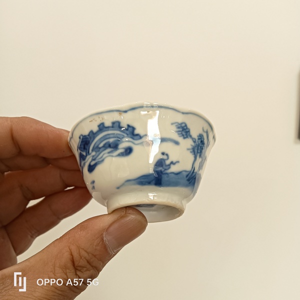 古玩陶瓷康熙 攜琴訪友紋杯碟拍賣,當前價格1550元
