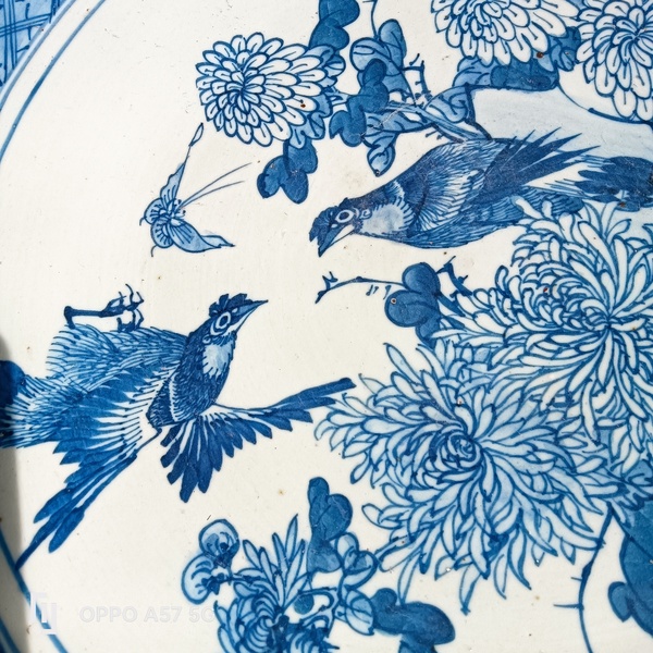 古玩陶瓷青花花鳥花卉紋盤拍賣,當前價格6900元