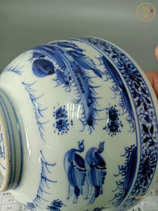 古玩陶瓷花鳥紋青花碗真品鑒賞圖