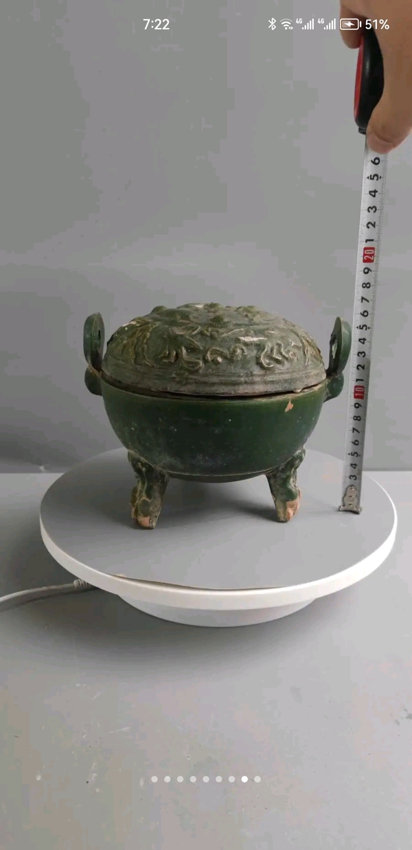 古玩陶瓷漢代綠釉提陶鼎拍賣,當前價格99999元