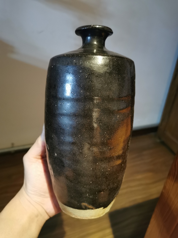 古玩陶瓷明代?黑釉梅瓶拍賣,當前價格2600元