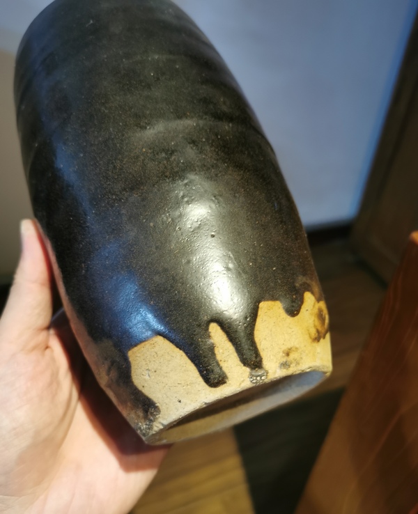 古玩陶瓷明代?黑釉梅瓶拍賣,當前價格2600元