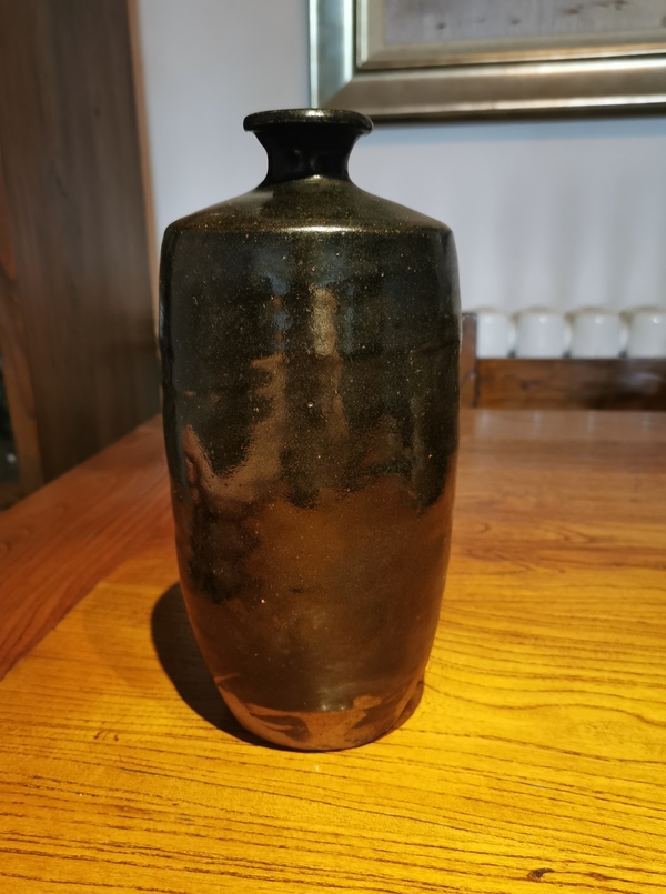 古玩陶瓷明代?黑釉梅瓶拍賣,當前價格2600元