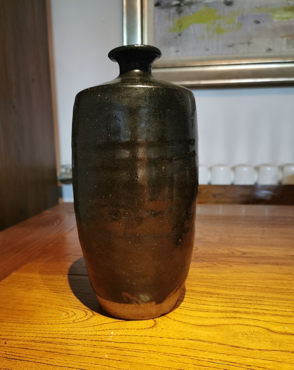 古玩陶瓷明代?黑釉梅瓶拍賣,當前價格2600元