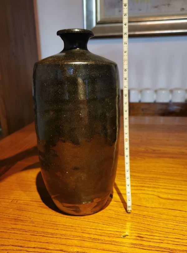 古玩陶瓷明代?黑釉梅瓶拍賣,當前價格2600元