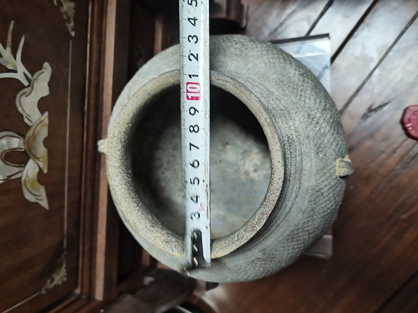 古玩陶瓷戰漢灰陶印紋雙系罐拍賣,當前價格3888元