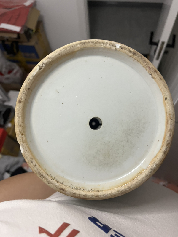 古玩陶瓷豆青地青花加彩人物故事紋象耳瓶拍賣,當前價格7000元