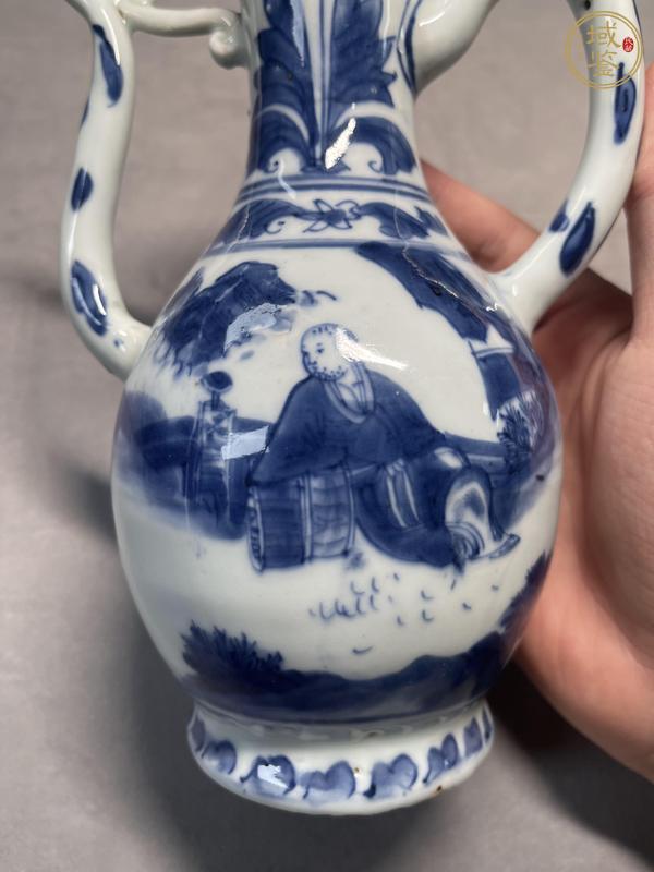 古玩陶瓷青花人物執(zhí)壺真品鑒賞圖